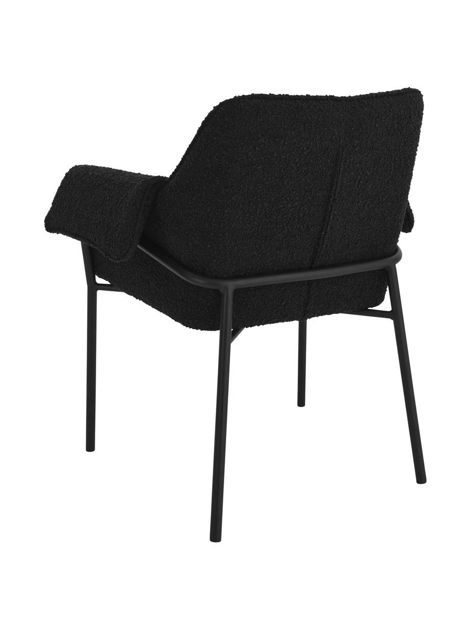 Chaise à accoudoirs tissu bouclé noir Effekt, 2 pièces, larg. 73 x prof. 54 cm 7 Chaise à accoudoirs tissu bouclé noir Effekt, 2 pièces, larg. 73 x prof. 54 cm – Image 5