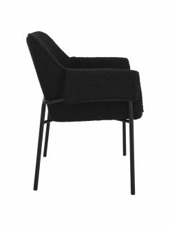 Chaise à accoudoirs tissu bouclé noir Effekt, 2 pièces, larg. 73 x prof. 54 cm 13 Chaise à accoudoirs tissu bouclé noir Effekt, 2 pièces, larg. 73 x prof. 54 cm -Salle à manger Soldes Chaise a accoudoirs tissu boucle noir Effekt 2 pieces 5