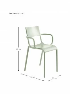 Salle à manger Soldes -Salle à manger Soldes Chaise a accoudoirs vert sauge Generic A empilable 1