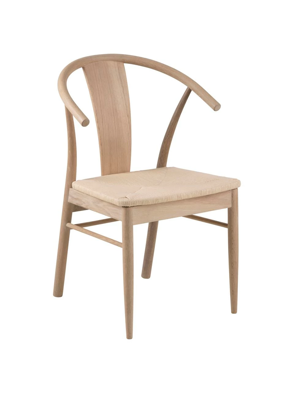 Chaise accoudoirs en bois avec jonc tressé Janik, larg. 54 x prof. 54 cm 3 Chaise accoudoirs en bois avec jonc tressé Janik, larg. 54 x prof. 54 cm