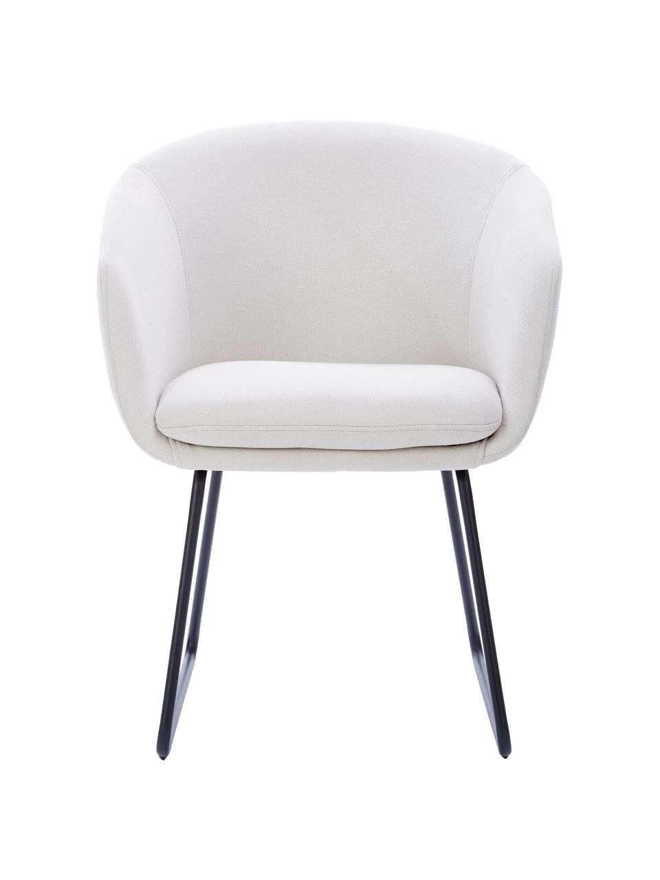 Westwing Collection Chaise blanche rembourrée à accoudoirs Juri, larg. 58 x prof. 58 cm 8 Westwing Collection Chaise blanche rembourrée à accoudoirs Juri, larg. 58 x prof. 58 cm – Image 6