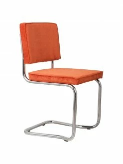 Zuiver Chaise cantilever en velours côtelé Kink, larg. 48 x prof. 48 cm