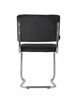 Zuiver Chaise cantilever noire Ridge Kink Chair, larg. 48 x prof. 48 cm -Salle à manger Soldes Chaise cantilever noire Ridge Kink Chair 2