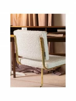 Zuiver Chaise cantilever tissu peluche Kink, larg. 48 x prof. 48 cm 9 Zuiver Chaise cantilever tissu peluche Kink, larg. 48 x prof. 48 cm -Salle à manger Soldes Chaise cantilever tissu peluche Kink 1