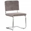 Zuiver Chaise cantilever velours côtelé gris Kink, larg. 48 x prof. 48 cm -Salle à manger Soldes Chaise cantilever velours cotele gris Kink