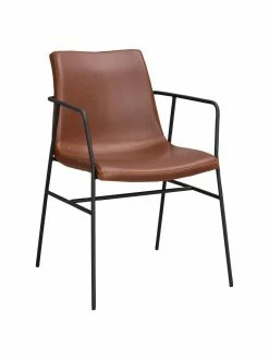 Rowico Chaise cuir synthétique brun Huntingbay, 2 pièces, larg. 54 x prof. 52 cm