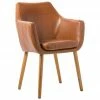 Chaise cuir synthétique pieds en bois Nora, larg. 56 x prof. 55 cm 1 Chaise cuir synthétique pieds en bois Nora, larg. 56 x prof. 55 cm -Salle à manger Soldes Chaise cuir synthetique pieds en bois Nora