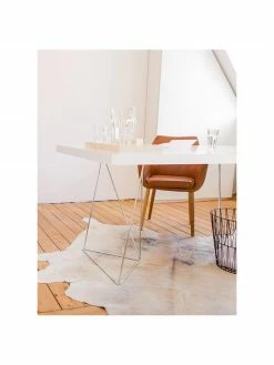 Chaise cuir synth&eacute;tique pieds en bois Nora, larg. 56 x prof. 55 cm -Salle à manger Soldes Chaise cuir synthetique pieds en bois Nora 5