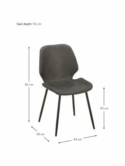 Westwing Collection Chaise cuir synth&eacute;tique rembourr&eacute; Louis, 2&nbsp;pi&egrave;ces, larg. 44 x prof. 58 cm -Salle à manger Soldes Chaise cuir synthetique rembourre Louis 2 pieces 8