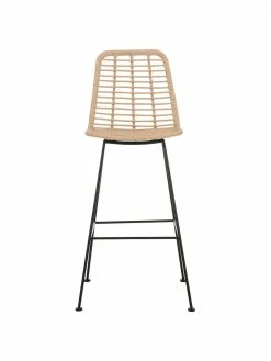 Westwing Collection Chaise de bar polyrotin Costa, larg. 56 x haut. 110 cm -Salle à manger Soldes Chaise de bar polyrotin Costa 4