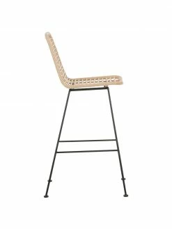 Westwing Collection Chaise de bar polyrotin Costa, larg. 56 x haut. 110 cm -Salle à manger Soldes Chaise de bar polyrotin Costa 5