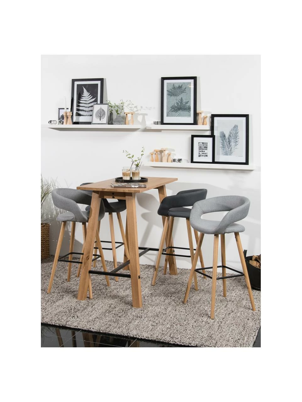 Chaise de comptoir Grace, 2 pièces, larg. 56 x haut. 87 cm 4 Chaise de comptoir Grace, 2 pièces, larg. 56 x haut. 87 cm – Image 2