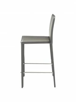 Chaise de comptoir en cuir Bor&eacute;alys, 2&nbsp;pi&egrave;ces, larg. 44 x haut. 98 cm -Salle à manger Soldes Chaise de comptoir en cuir Borealys 2 pieces 9