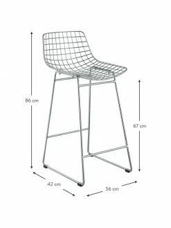 HKliving Chaise de comptoir en métal Wire, larg. 56 x haut. 86 cm -Salle à manger Soldes Chaise de comptoir en metal Wire 2