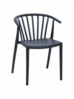 Chaise de jardin empilable, gris foncé Capri, larg. 53 x prof. 55 cm -Salle à manger Soldes Chaise de jardin empilable gris fonce Capri 2