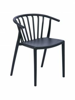 Chaise de jardin empilable, gris foncé Capri, larg. 53 x prof. 55 cm