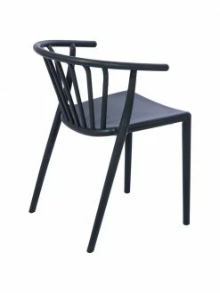 Chaise de jardin empilable, gris foncé Capri, larg. 53 x prof. 55 cm -Salle à manger Soldes Chaise de jardin empilable gris fonce Capri 5