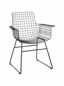 HKliving Chaise design métal Wire, larg. 72 x prof. 56 cm