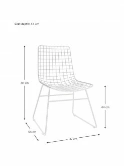 HKliving Chaise design métal Wire, larg. 47 x prof. 54 cm -Salle à manger Soldes Chaise design metal Wire 2