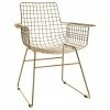 HKliving Chaise design métal doré Wire, larg. 72 x prof. 56 cm -Salle à manger Soldes Chaise design metal dore Wire