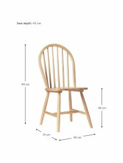 Westwing Collection Chaise en bois Windsor Megan, 2 pièces, larg. 46 x prof. 51 cm 9 Westwing Collection Chaise en bois Windsor Megan, 2 pièces, larg. 46 x prof. 51 cm -Salle à manger Soldes Chaise en bois Windsor Megan 2 pieces 1