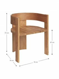 Chaise en bois avec accoudoirs Collector, larg. 51 x prof. 51 cm -Salle à manger Soldes Chaise en bois avec accoudoirs Collector 3