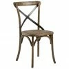 Chaise en bois avec assise en rotin Vintage, larg. 49 x prof. 55 cm