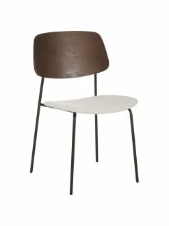 Westwing Collection Chaise en bois avec assise rembourrée Nadja, 2 pièces, larg. 51 x prof. 52cm