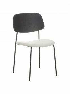 Westwing Collection Chaise en bois avec assise rembourrée Nadja, 2 pièces, larg. 51 x prof. 52 cm