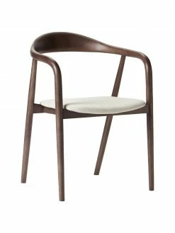 Westwing Collection Chaise en bois avec coussin d'assise Angelina, larg. 57 x haut. 80 cm