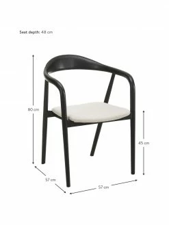 Westwing Collection Chaise en bois avec coussin d'assise Angelina, larg. 57 x haut. 80 cm -Salle à manger Soldes Chaise en bois avec coussin dassise Angelina 9