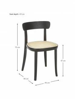 Westwing Collection Chaise en bois cannage Richie, 2 pièces, larg. 45 x haut. 75 cm -Salle à manger Soldes Chaise en bois cannage Richie 2 pieces 10