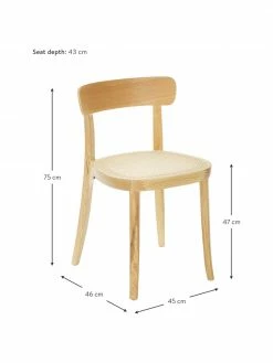 Westwing Collection Chaise en bois cannage Richie, 2 pièces, larg. 45 x haut. 75 cm -Salle à manger Soldes Chaise en bois cannage Richie 2 pieces 3