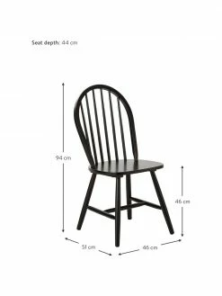 Westwing Collection Chaise en bois style Windsor Megan, 2 pièces, larg. 46 x prof. 51 cm -Salle à manger Soldes Chaise en bois style Windsor Megan 2 pieces 2