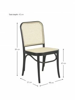 Westwing Collection Chaise en cannage Franz, larg. 48 x haut. 89 cm -Salle à manger Soldes Chaise en cannage Franz 8