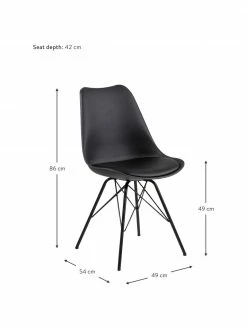 Chaise en cuir synthétique assise rembourrée Eris, 2 pièces, larg. 49 x prof. 54 cm -Salle à manger Soldes Chaise en cuir synthetique assise rembourree Eris 2 pieces 2