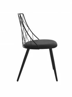 Chaise en cuir synthétique noir Addie, 2 pièces, larg. 49 x prof. 49 cm -Salle à manger Soldes Chaise en cuir synthetique noir Addie 2 pieces 4
