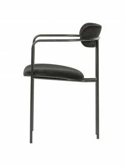 Chaise en velours noir Elvy, larg. 52 x prof. 50 cm 11 Chaise en velours noir Elvy, larg. 52 x prof. 50 cm -Salle à manger Soldes Chaise en velours noir Elvy 3