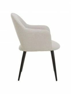 Westwing Collection Chaise grise à accoudoirs Rachel, larg. 52 x prof. 59 cm -Salle à manger Soldes Chaise grise a accoudoirs Rachel 3