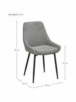 Rowico Chaise grise rembourrée Sierra, 2 pièces, larg. 49 x prof. 55 cm 10 Rowico Chaise grise rembourrée Sierra, 2 pièces, larg. 49 x prof. 55 cm -Salle à manger Soldes Chaise grise rembourree Sierra 2 pieces 2