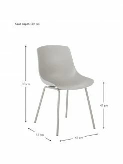 Westwing Collection Chaise moderne grise Joe, 2 pièces, larg. 46 x prof. 53 cm -Salle à manger Soldes Chaise moderne grise Joe 2 pieces 2