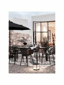 Kartell Chaise noire &agrave; accoudoirs design Masters, 2&nbsp;pi&egrave;ces, larg. 57 x prof. 47 cm -Salle à manger Soldes Chaise noire a accoudoirs design Masters 2 pieces 2