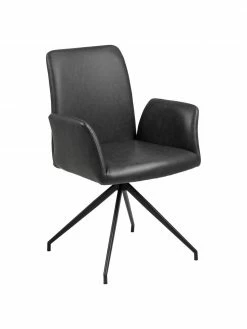 Chaise pivotante cuir synthétique Naya, larg. 59 x prof. 59 cm