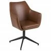 Chaise pivotante cuir synthétique Nora, larg. 58 x prof. 57 cm