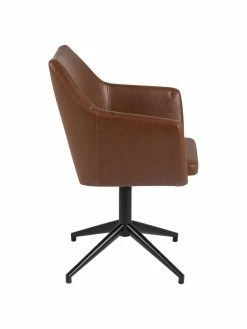 Chaise pivotante cuir synthétique Nora, larg. 58 x prof. 57 cm -Salle à manger Soldes Chaise pivotante cuir synthetique Nora 4