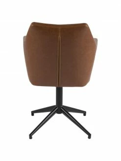 Chaise pivotante cuir synthétique Nora, larg. 58 x prof. 57 cm -Salle à manger Soldes Chaise pivotante cuir synthetique Nora 5