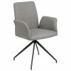 Chaise pivotante rembourrée grise Naya, larg. 59 x prof. 59 cm -Salle à manger Soldes Chaise pivotante rembourree grise Naya