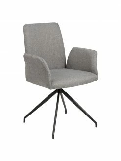Chaise pivotante rembourrée grise Naya, larg. 59 x prof. 59 cm