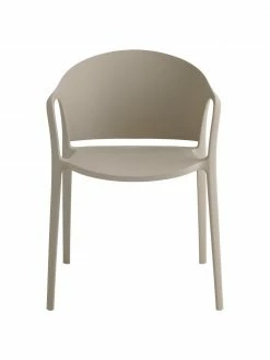 Chaise plastique beige Monti, 2 pièces, larg. 56 x prof. 54 cm