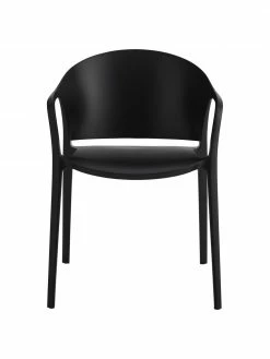 Chaise plastique noir Monti, 2 pièces, larg. 56 x prof. 54 cm
